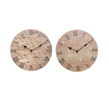Houten wandklok 2 assortie 34,5x3cm