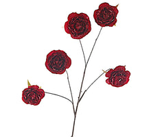 Cabbage Rosa Spray 112cm Burgundy