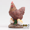 CHICKEN M/CHICK BROWN POLYESTER 15X11X20 CM