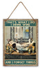 Wall Hanger Metal I Drink Wine 30x40cm