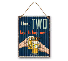 Wall Hanger Metal I Have Two keys to happiness 30x40cm