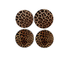 Set of 4 glass coasters Ø10cm leopard print
