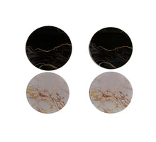 Set of 4 glass coasters Ø10cm marble print