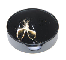 Set of 4 glass coasters Ø10cm wine