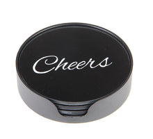 Set/4 glazen onderzetters Ø10cm cheers