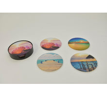 Set of 4 glass coasters Ø10cm Beach mix