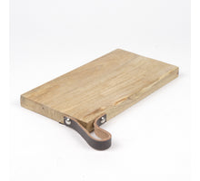 Mango chopping board with leather handle 30x16x2cm