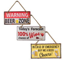 Wall Hanger Metal Wine/Beer Mix/3 30x15cm