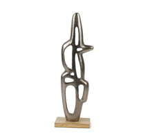 Aluminium sculptuur ''Organic'' Antiek Nikkel 11x4x48cm op m