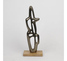 Aluminium sculptuur ''Organic'' Antiek Nikkel 10x4x37cm op m