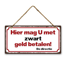 Wall Hanger Metal Zwart Geld 30x15cm