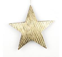 Star Metal Hanging Stipes Gold 10x10cm
