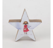 Star with print Mangowood White12x12cm