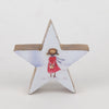 Star with Print Mangowood White 12x12cm