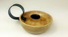 Mango Wood Candlestick Sconce 13.5x10.5x5cm with Metal Handle