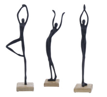 Aluminum Sculpture Black Lady 50x17cm Mix of 3