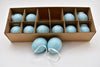 Doos á 12 kippenei aan lint Blauw