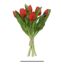 Real Touch Tulip Bundle x7 L30cm Red