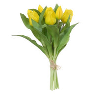 Real Touch Tulip Bundle x7 L30cm Yellow