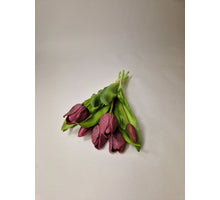 Real Touch Tulip Bundle x7 L30cm Aubergine