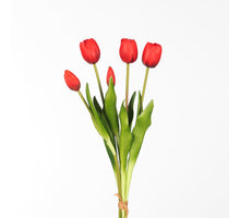 Real Touch Tulip Bundle x5 L43cm Red