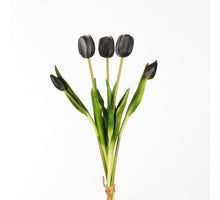 Real Touch Tulip Bundle x5 L43cm Black