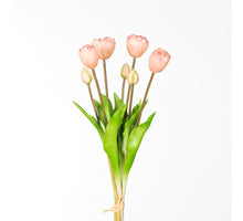 Real Touch Tulip Dubble Bundle x7 L44cm Light Pink