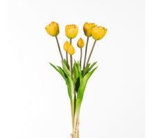 Real Touch Tulip Dubble Bundle x7 L44cm Yellow