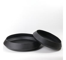 Set/2 Bowl Metal Black Texture Ø55x10cm