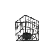 Tealightholder Metal 10x9x9cm Black 3HK