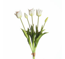 Real Touch Tulip Bundle x5 L45cm White