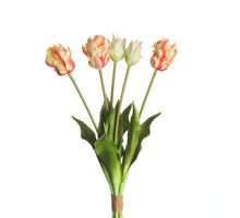 Real Touch Parrot Tulip x5 L40cm White/Red