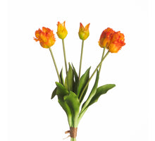 Real Touch Parrot Tulip x5 L40cm Orange