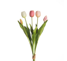 Real Touch Tulip Bundle x5 L40cm Mix Pink