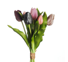 Real Touch Tulip Bundle x7 L31cm Mix Mauve