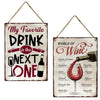 Wall Hanger 30x40cm Metal Wine 2 assortie