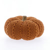 Stoffen pompoen in crewel-stijl met houten steel 20x15cm Orange