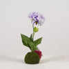 Dahlia x2 on Moss Ball H27cm White/Purple