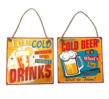 Wall Hanger Mtl Beer/Drinks Mix/2 30x30cm