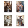 Wall Hanger Tin 20x30cm Animal Toilet Mix/4