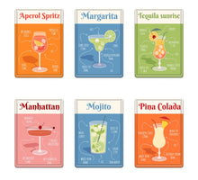 Wall Hanger Tin 20x14cm Cocktails Mix/6