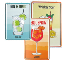 Wall hanger tin 20x14cm cocktail mix/3