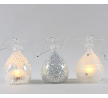 Angel Glass D6.5 H10cm with LED 3 assorted
