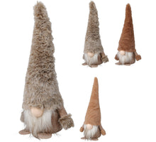 GNOME STAAND POLYESTER PLUSH 13X9X29CM 3 ASSORTIE BRUIN TINTEN