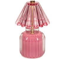 Table Lamp LED Stripes Glass Pink 12x12x19.5cm