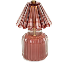 Table Lamp LED Stripes Glass Burgundy 12x12x19.5cm