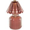 Table Lamp LED Stripes Glass Burgundy 12x12x19.5cm
