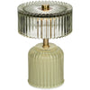 Table Lamp LED Stripes Glass Green 11x11x14.5cm