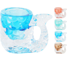 KAARSHOUDER GLAS VIS MET HANDVAT 8,5X7,5X6CM 4 ASSORTIE