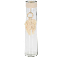 GLASS BOTTLE WITH NATURE HANGER 9X9X35CM